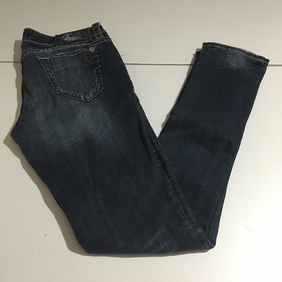 MEK Denim - Mek Denim Alabama Cigarette Womens Jeans Size 29x34 Distressed Dark Wash